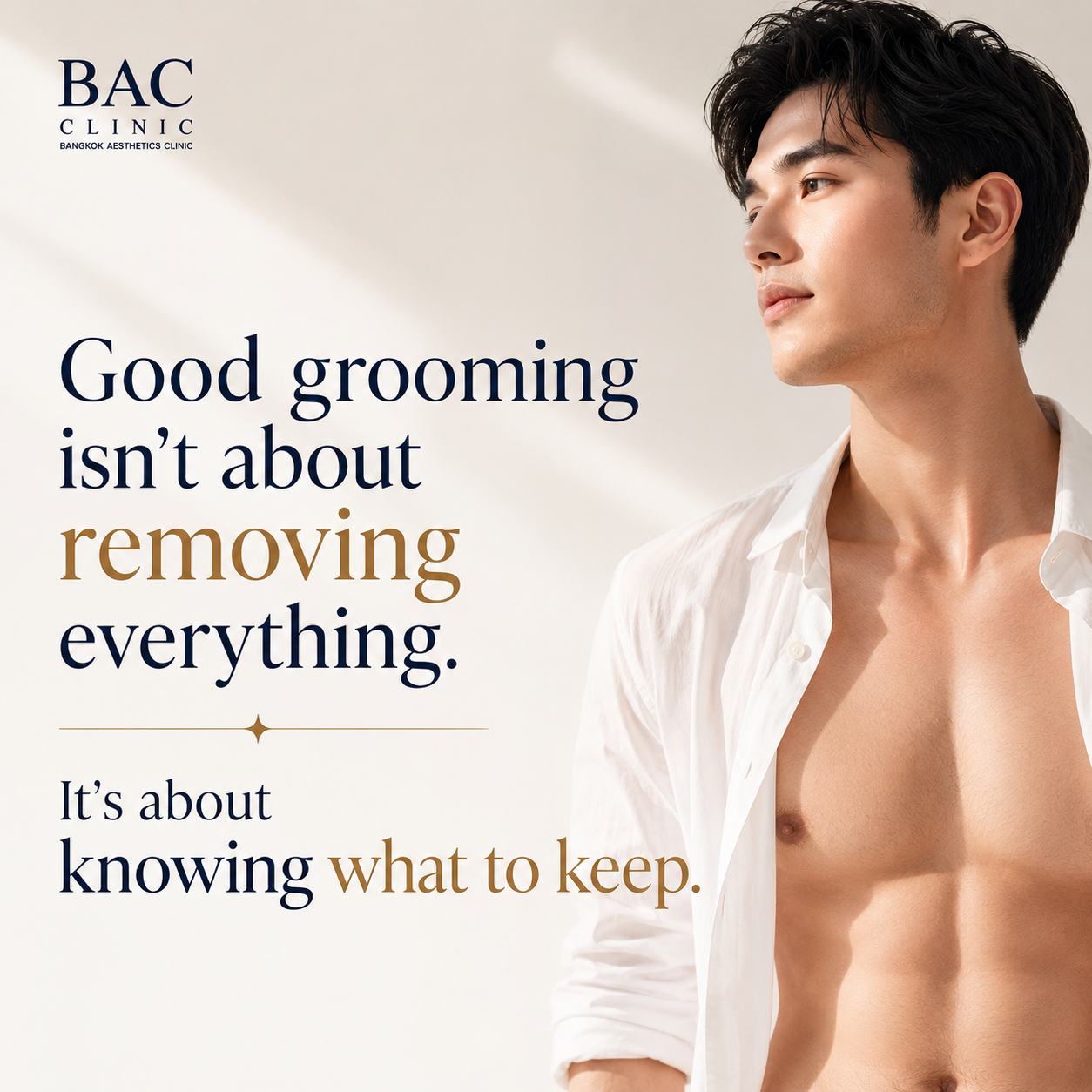 Men's laser hair removal areas beard neck chest back arms legs Bangkok