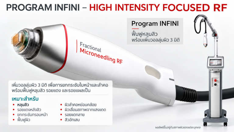 Program INFINI Fractional Microneedle RF สำหรับรักษาหลุมสิวและฟื้นฟู Dermis ชั้นหนังแท้ที่ BAC Clinic Bangkok