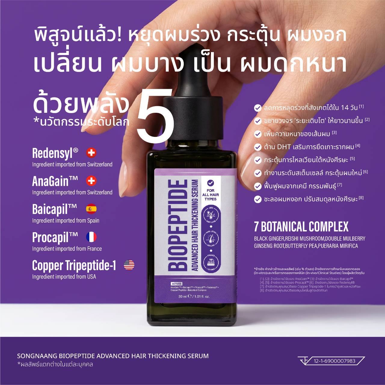 BioPeptide Hair Serum เทคโนโลยีดูแลรากผมและผมบาง